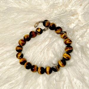 Handmade tigers eye large bead statement necklace